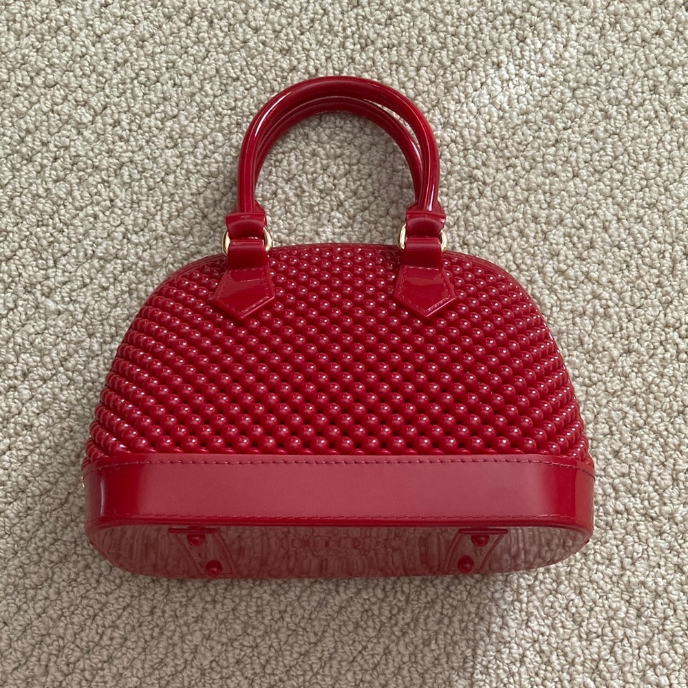 Girls’ Plastic Red Mini Bag Handbag Toy with Top Handle EUC